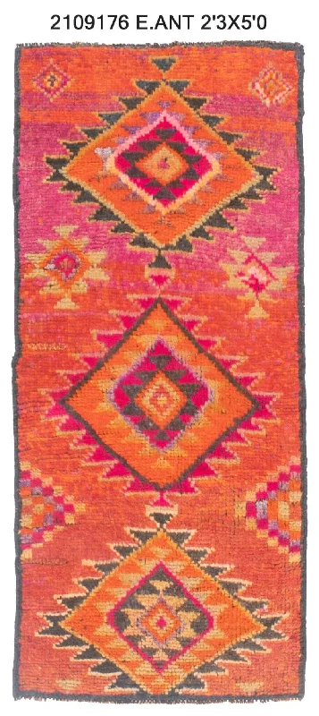 carpet underlay for high pile-2x5 Old & Vintage Turkish Area Rug