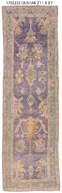 affordable carpet cleaning companies-3x10 Blue Modern Oushak Runner Rug