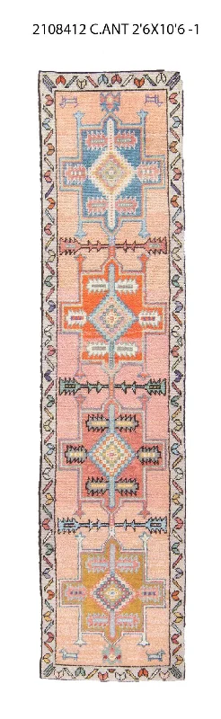 carpet pile height explained-3x11 Old & Vintage Turkish Area Runner Rug