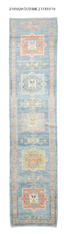 carpet seam glue near me-3x14 Modern Oushak Area Runner Rug