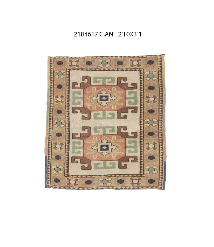 affordable carpet cleaning companies-3x3 Old & Vintage Turkish Area Rug