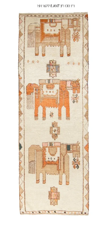 best carpet for home entrances-4x11 Old & Vintage Turkish Area Rug