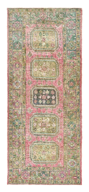 carpet padding for soundproofing-4x11 Pink Old & Vintage Oushak Area Rug