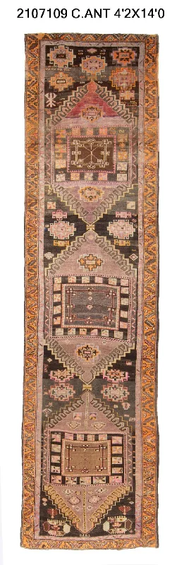 carpet stain removal with salt-4x14 Old & Vintage Turkish Area Runner Rug