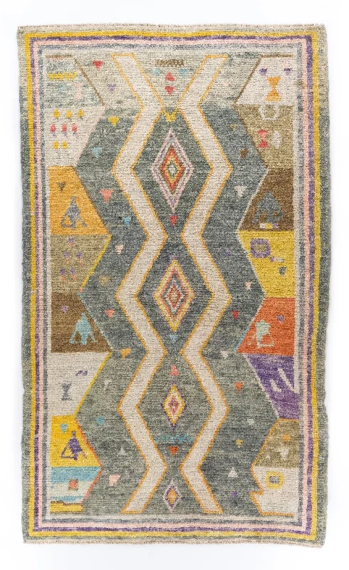 how to clean outdoor carpet-4x7 Colorful Modern Oushak Area Rug