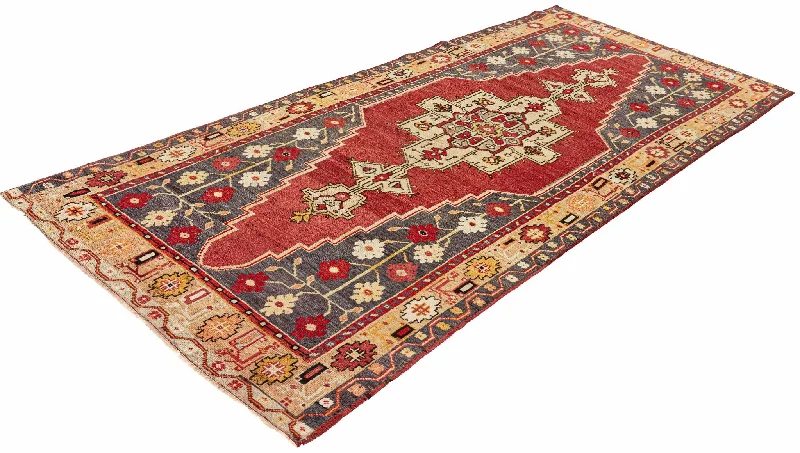 best carpet for home entrances-4x9 Old & Vintage Turkish Area Runner Rug