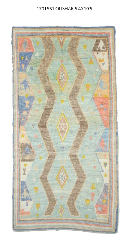 carpet padding for pet friendly homes-5x10 Yellow Modern Oushak Area Rug