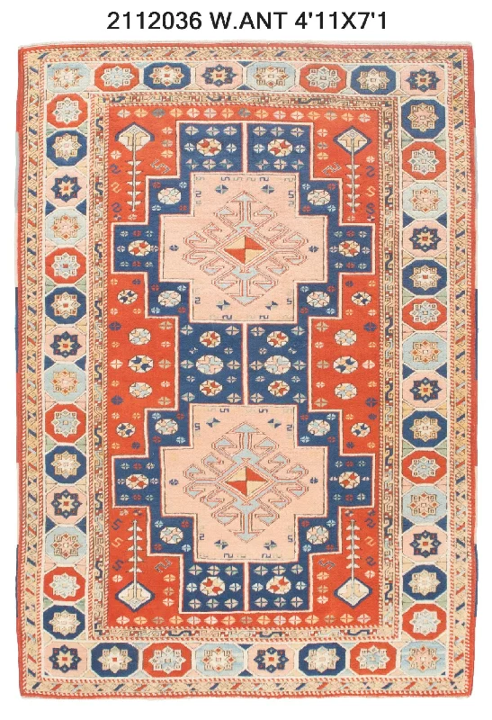 carpet padding for cozy feel-5x7 Old & Vintage Turkish Area Rug