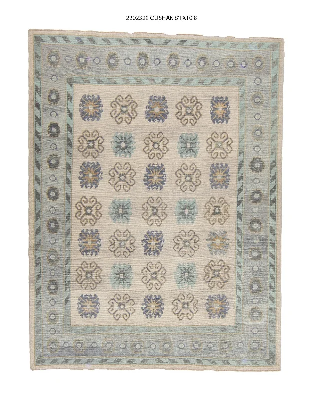 carpet padding for noise reduction-8x11 Modern Oushak Area Rug