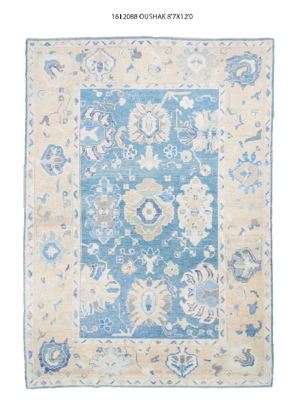 best carpet for cozy rooms-9x12 Colorful Modern Oushak Area Rug