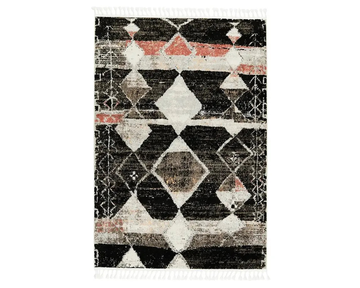 carpet installation cost reviews-Bahia BAH06 Black Rug