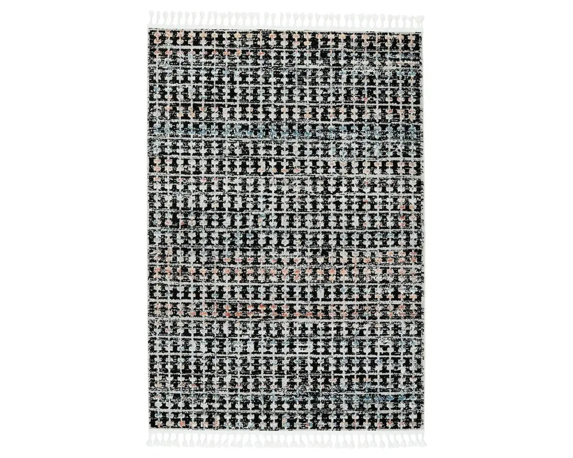 affordable carpet cleaning locally-Bahia BAH07 Black/Multi Rug