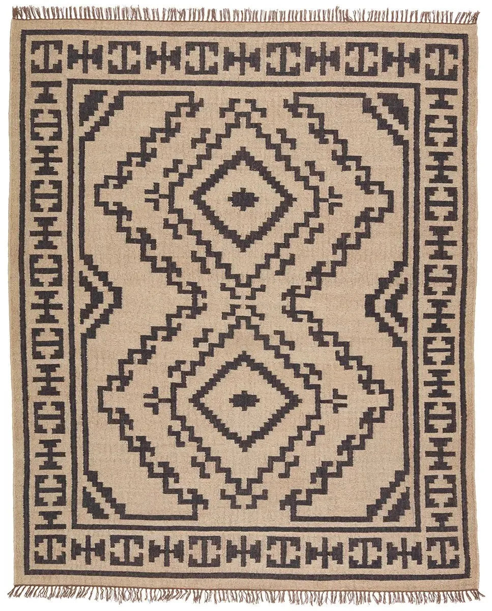 carpet cleaning with vinegar-Bedouin BD24 Light Beige/Deep Black Rug