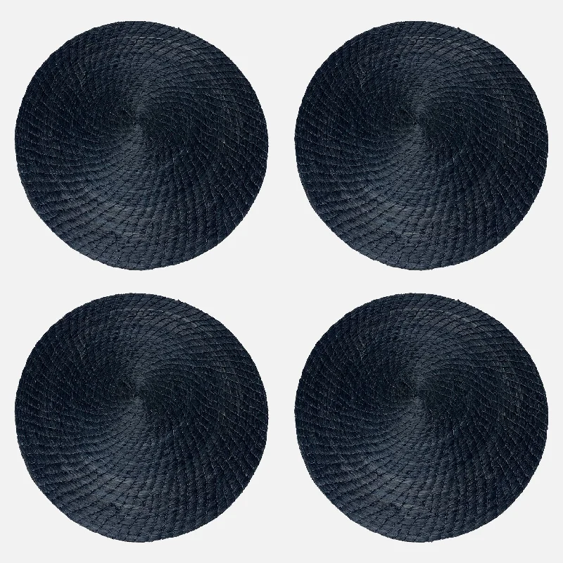 Easy DIY home repairs-Black Round Placemats 4 Set