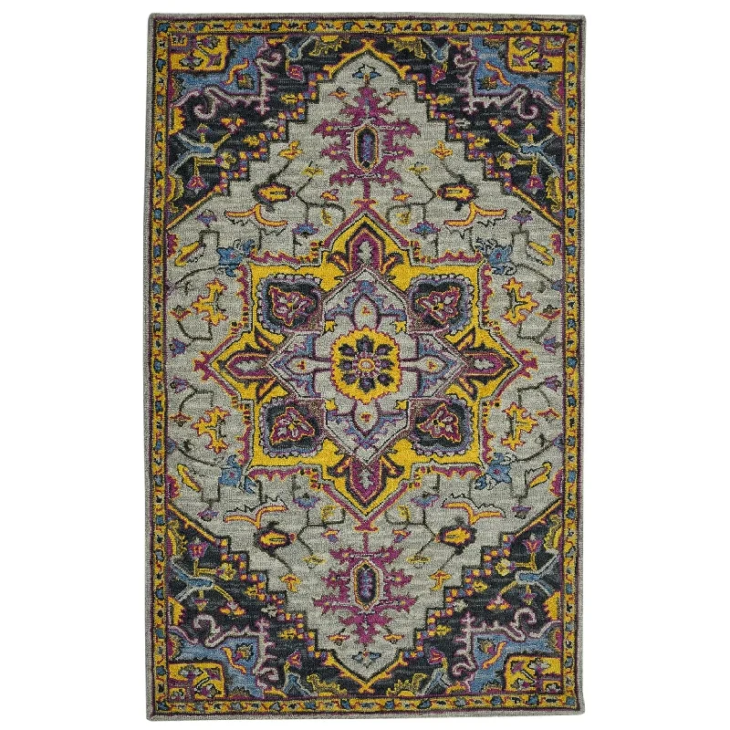 best carpet cleaner for pet messes-Boho BOH-3 Yellow/Pink Rug