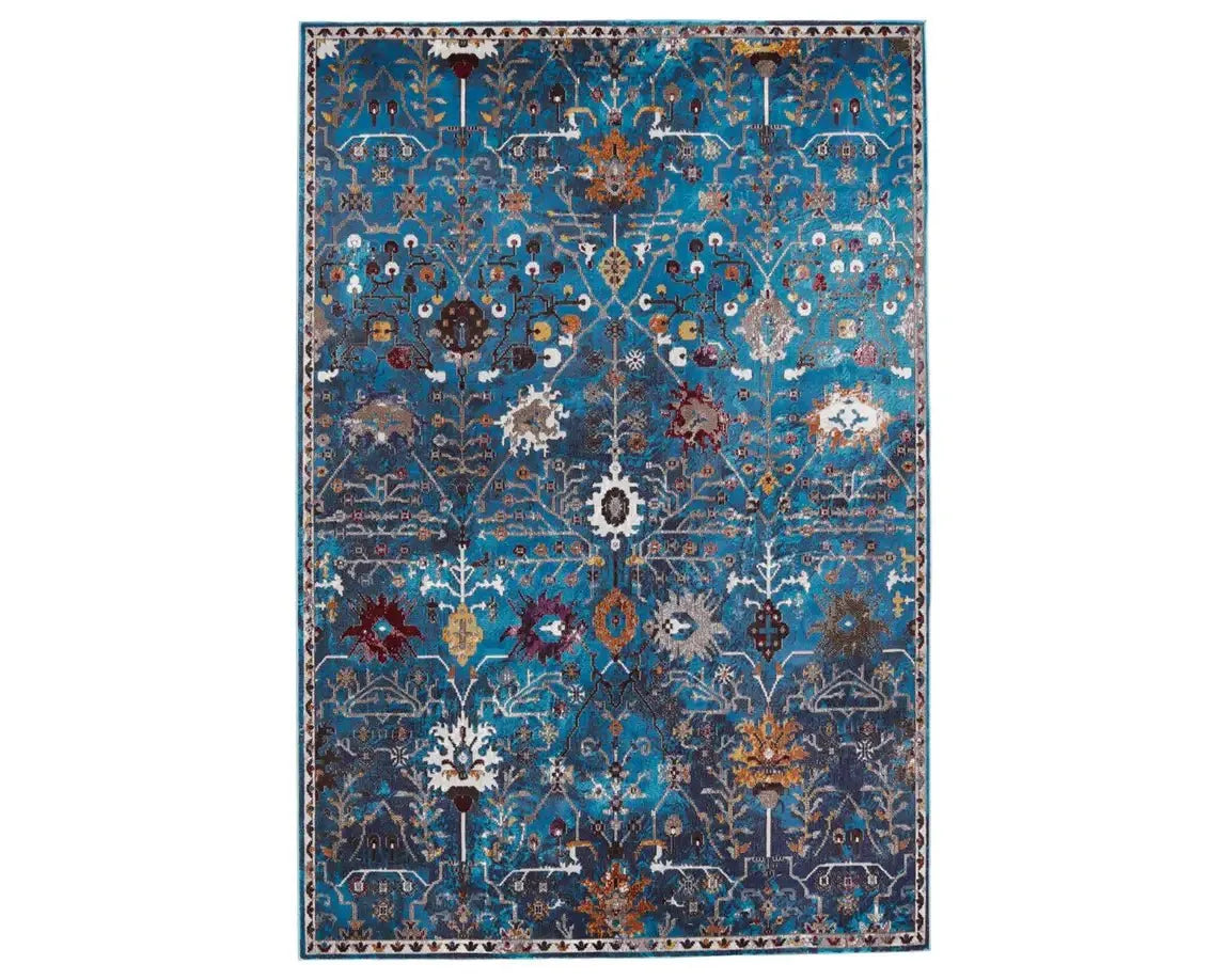 carpet cleaning for high pile-Borealis BOR15 Blue Rug