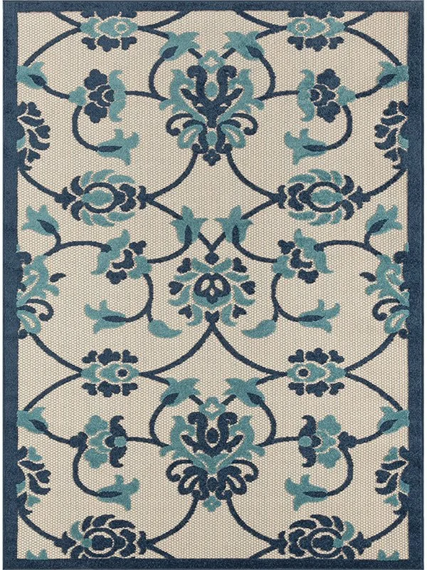 carpet tiles for home office-Copa Cabana 81813BLU Blue Rug