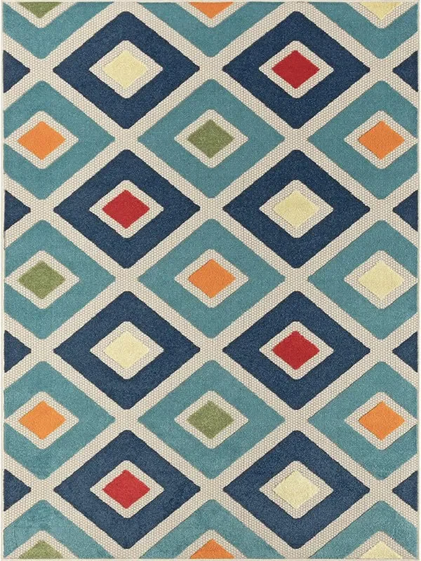 how to remove glitter from carpet-Copa Cabana 81816TML Teal/Multi Rug