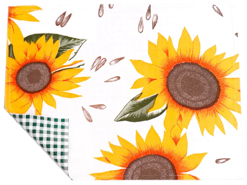 Best budget soundbars-Freckled Sage Genuine Oilcloth Placemats in Sunflower