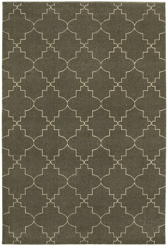 carpet underlay for sound-Ellerson 5994D Grey Ivory Rug