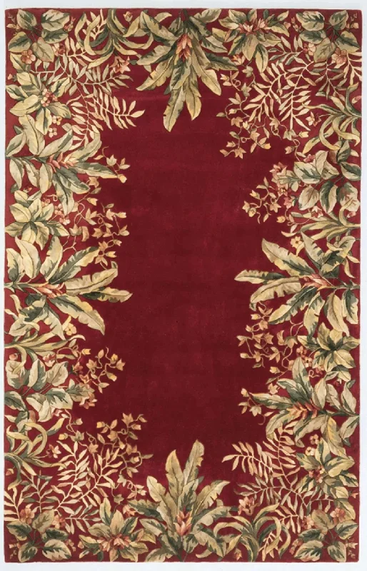 carpet soundproofing benefits-Emerald 9017 Ruby Tropical Border Area Rug