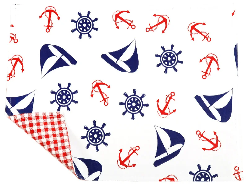 Best running tights for winter-Freckled Sage Genuine Oilcloth Placemats in Nautical Navy