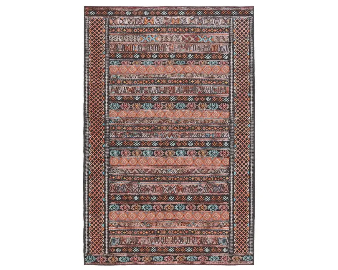 carpet cleaning for rental homes-Harman HBL01 Orange/Charcoal Rug