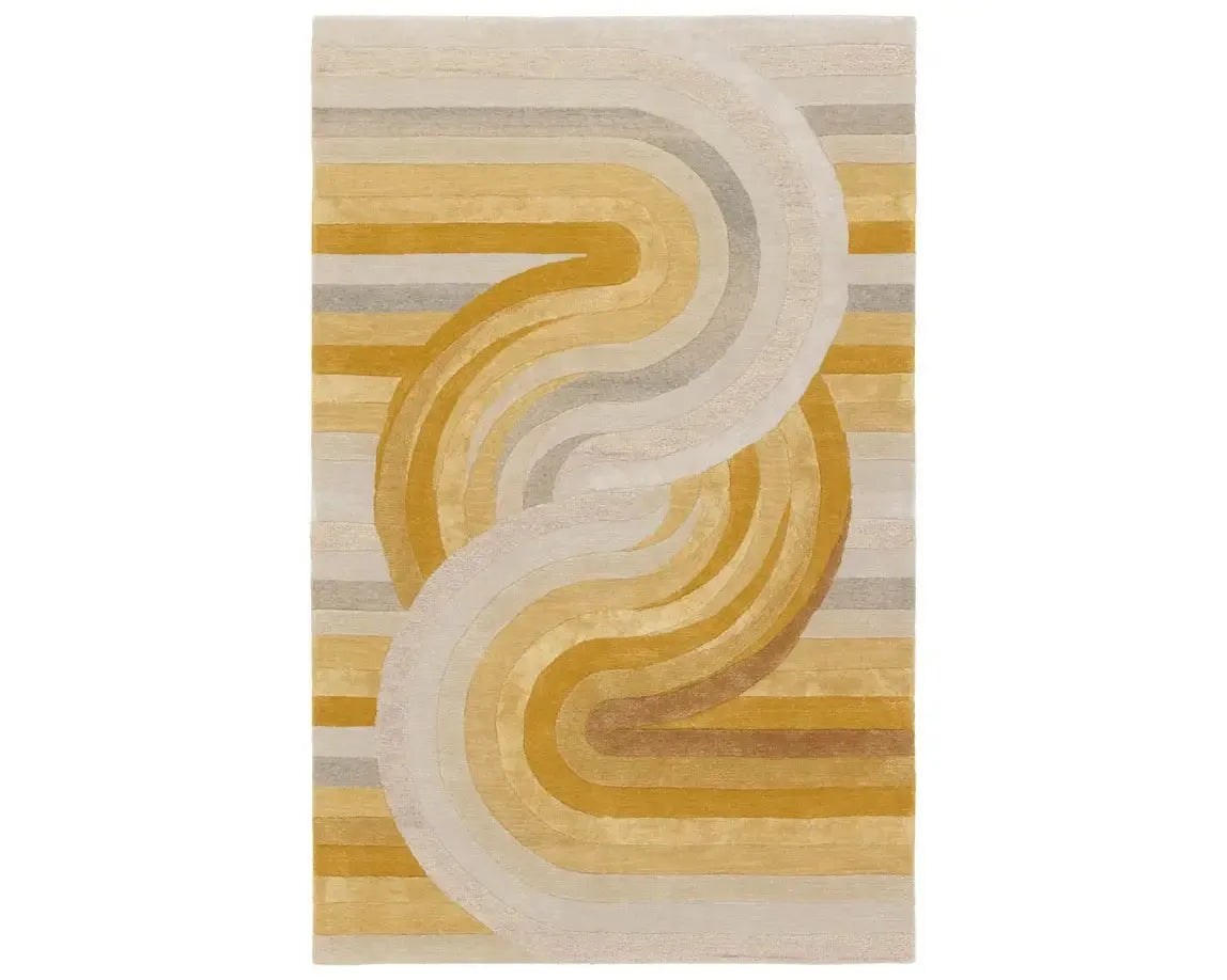 best carpet for busy households-Iconic ICO13 Cream/Yellow Rug