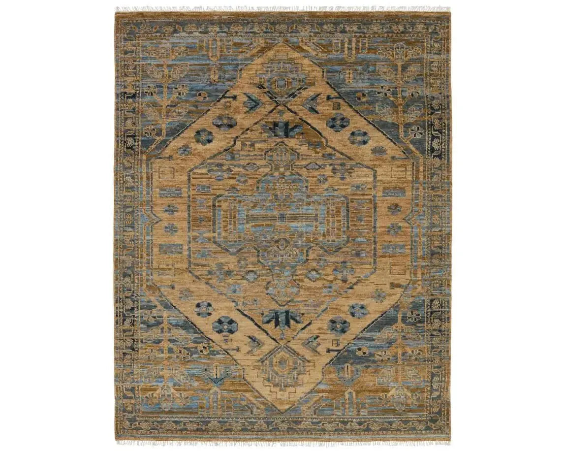 how to remove dye from carpet-Jinsen JIN06 Brown/Blue Rug