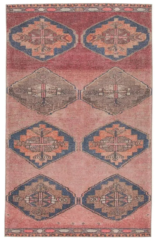 carpet repair glue recommendations-Kairos KAR07 Pink/Dark Blue Rug