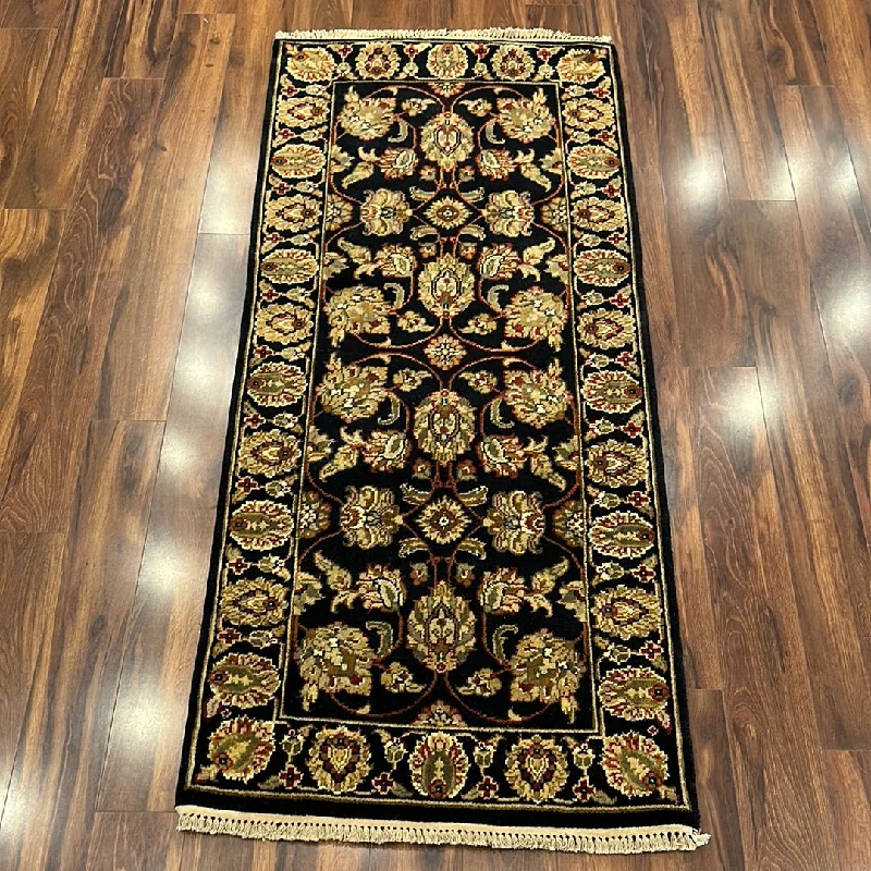 how to remove wine stains carpet-Kaoud Rugs 2.7X6.1 Runner BLACK ANT. MAHAL Area Rug