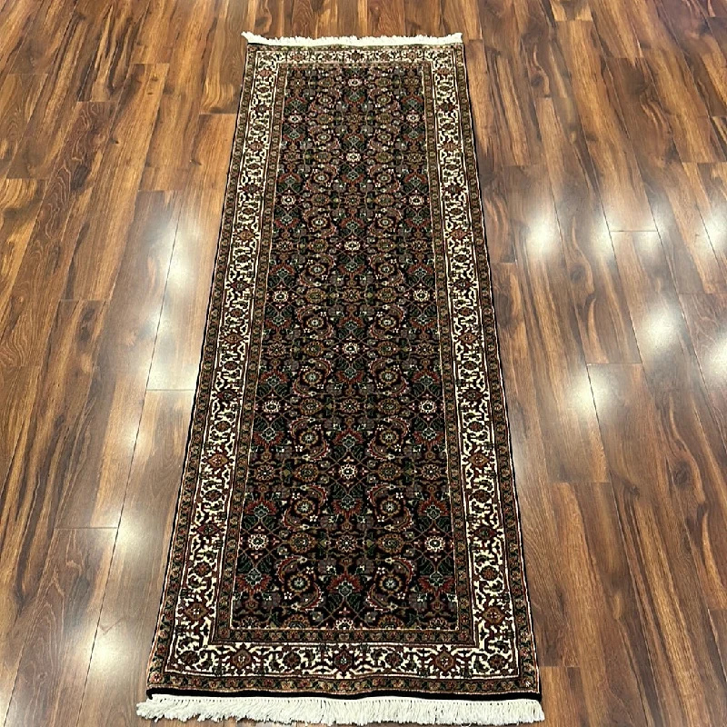 carpet tack strip replacement-Kaoud Rugs 2.7X8 Runner BLACK ANT. HAMADAN Area Rug