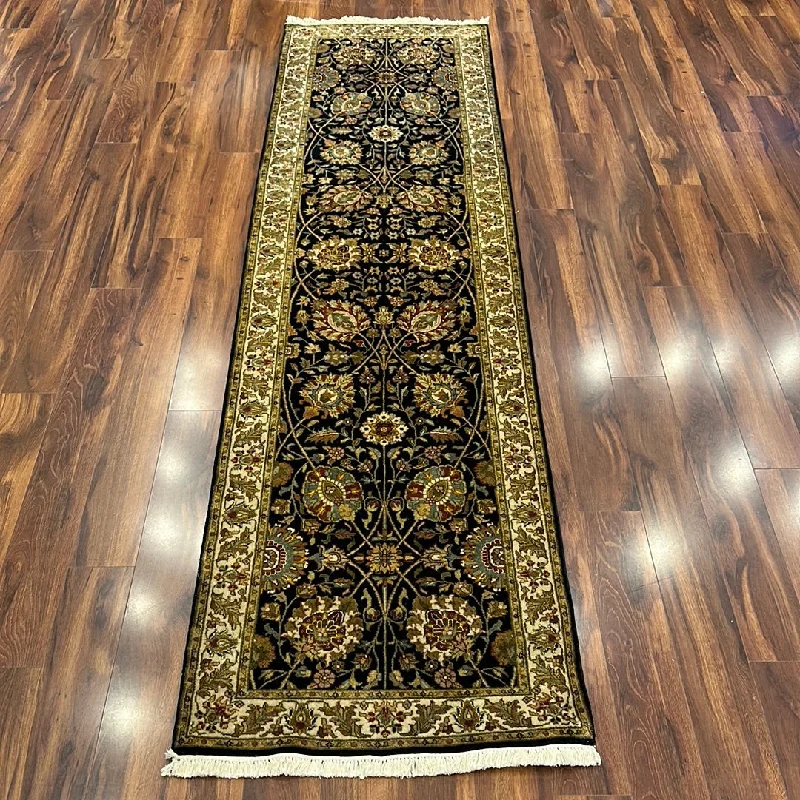 carpet underlay for pet messes-Kaoud Rugs 2.8X10.1 Runner BLACK ANT. TABRIZ Area Rug