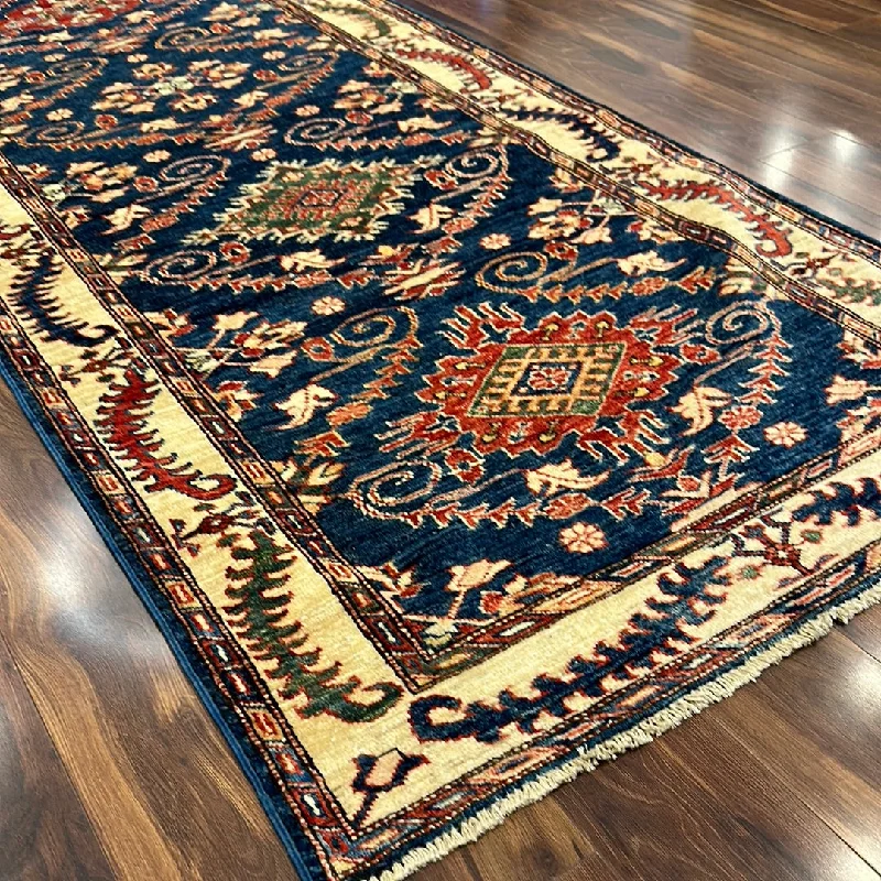 how to fix carpet matting-Kaoud Rugs 3.2X19 Runner NAVY ANT. SHIRVAN Area Rug