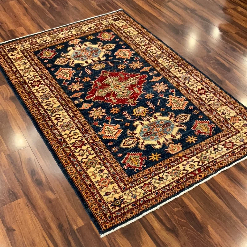 best carpet cleaner for pet messes-Kaoud Rugs 4.1X5.10 Rectangle NAVY ANT. SHIRVAN-S Area Rug