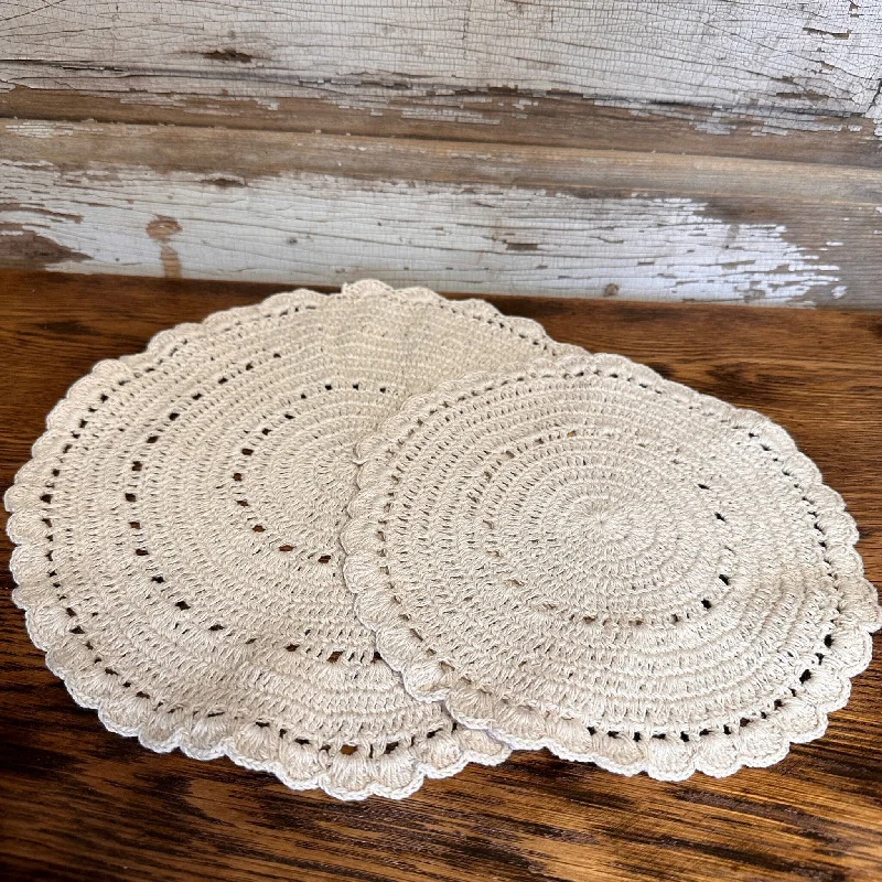 Affordable gift ideas for Christmas-Lace Creme Doily Trivets - Set of 2