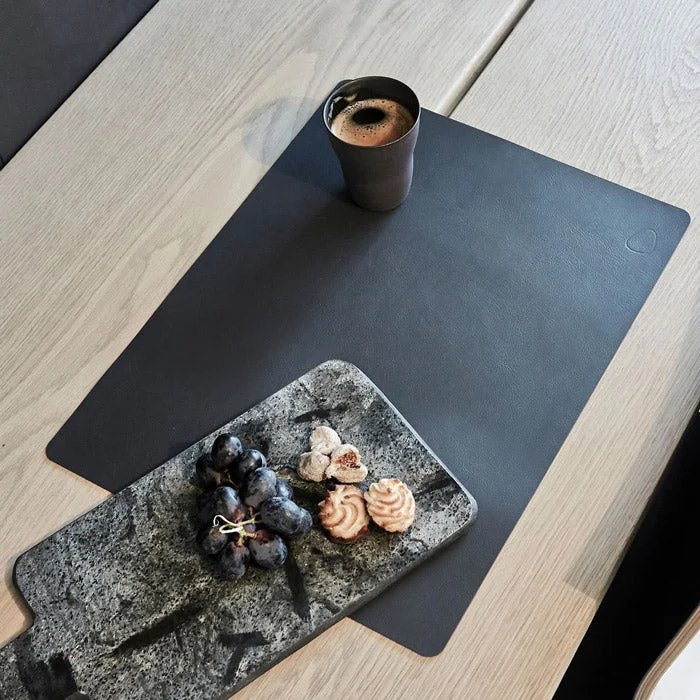 How to create a cleaning schedule-Leather table mat - square nupo black