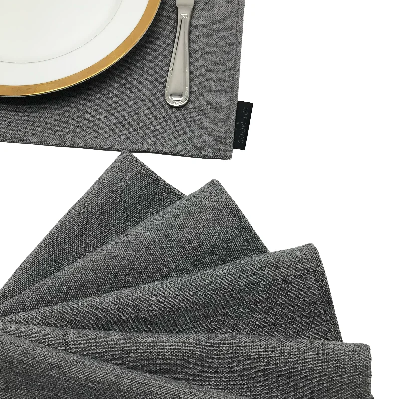 Easy paleo dinner recipes-Linen Placemats & Runner Set - Grey