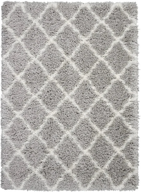 carpet installation for beginners-Luxe Shag LXS02 Grey/Ivory Rug