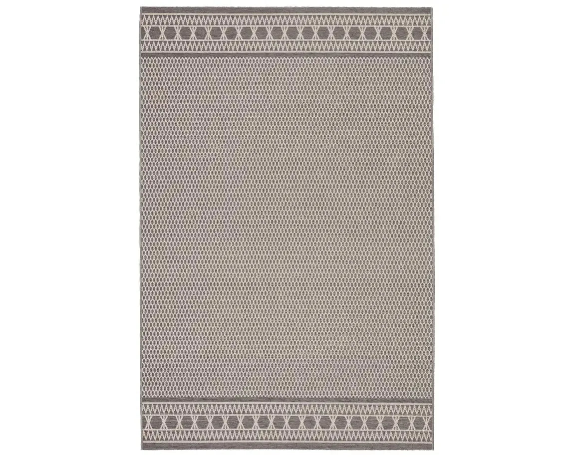 carpet padding for luxury feel-Marina MAR03 Neutral Grey/Cream Rug