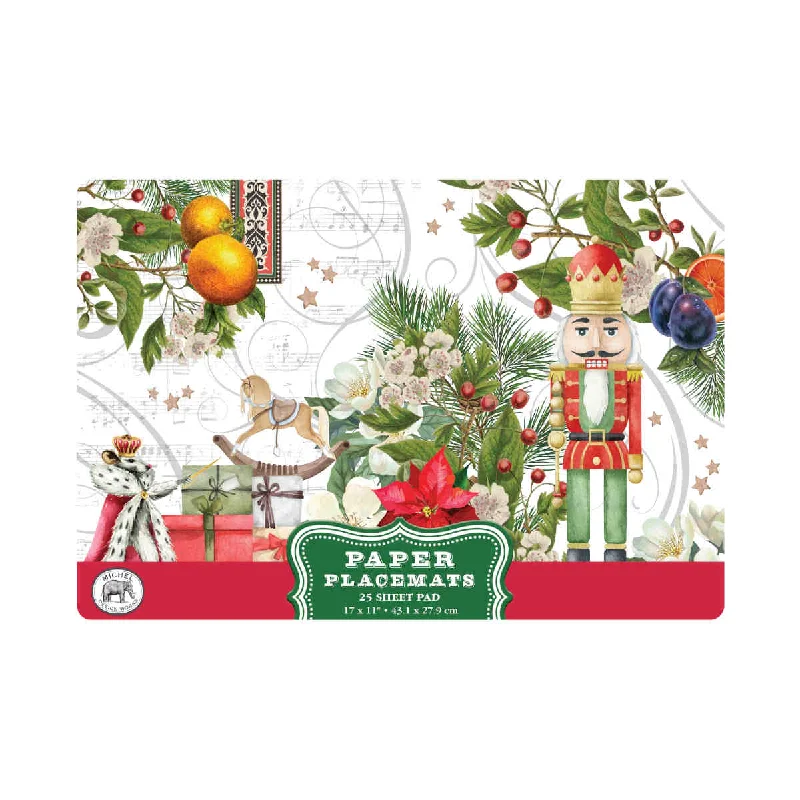 Easy vegan lunch ideas-Michel Design Works Paper Placemats Nutcracker Suite Pack of 25