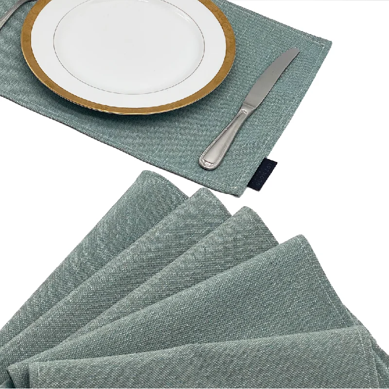 Easy slow cooker meals-Linen Placemats & Runner Set - Mint Green