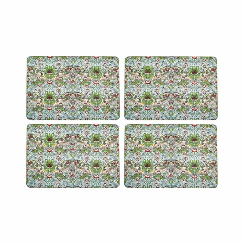 Easy gluten-free breakfasts-Nostalgic Strawberry Thief Aqua Placemats Set of 4