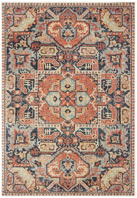 best carpet for pet friendly homes-Pandora 49S Blue Orange Rug