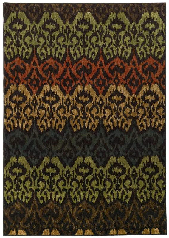 best carpet for home offices-Parker 5341F Black/Multi Rug