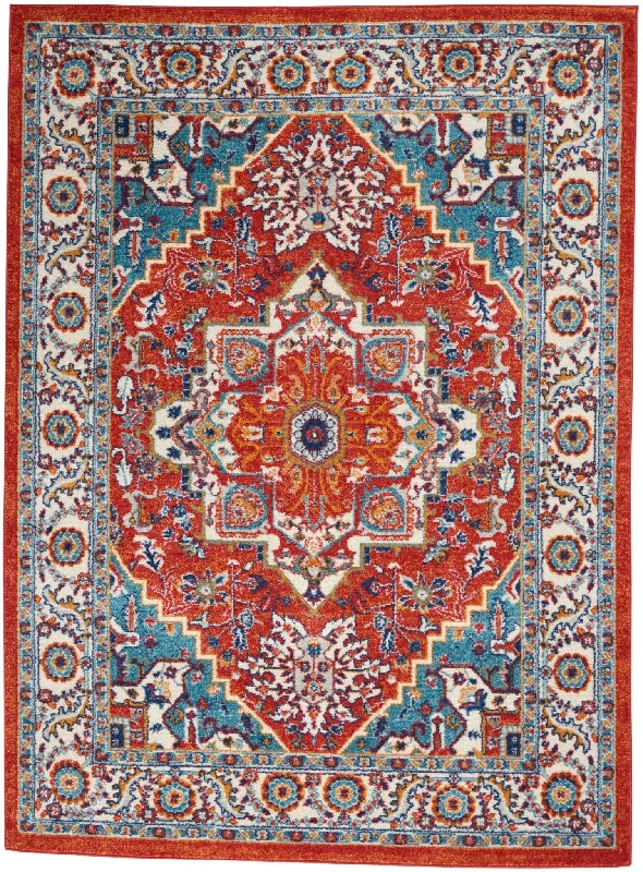 best carpet for playrooms-Passion PSN33 Red Multi Colored Rug