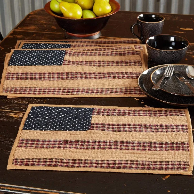 Best apps for sleep tracking-Patriotic Patch Flag Placemat Set of 6