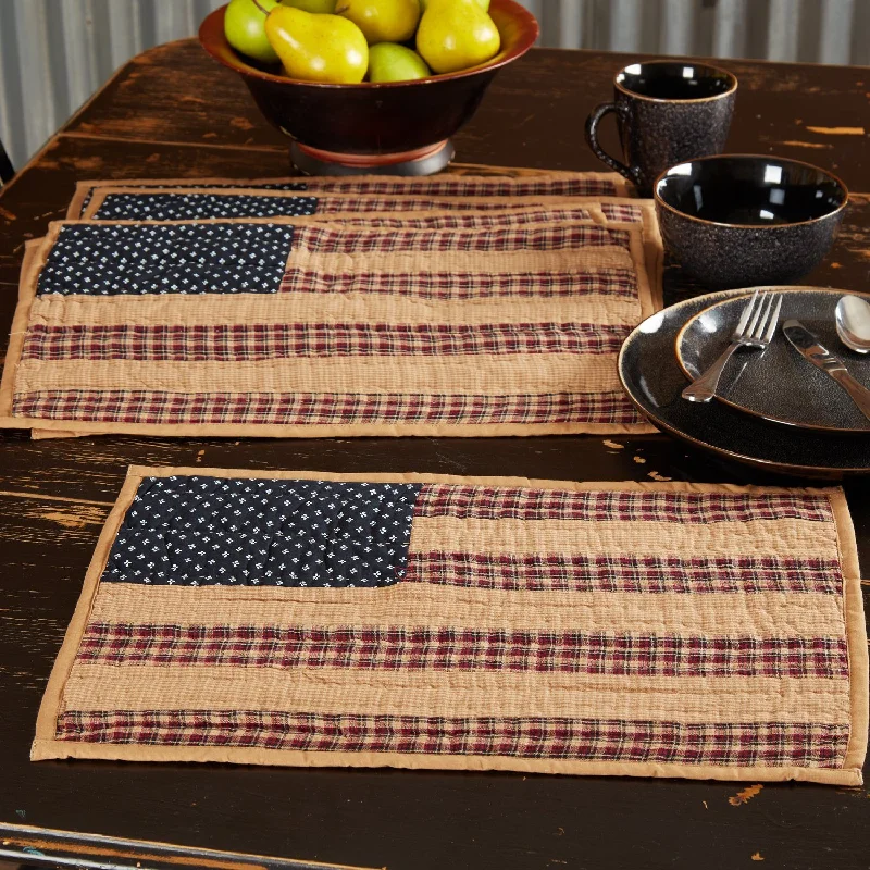 Top competitor tracking tools-Patriotic Patch Quilted Flag Placemat - Set of 6