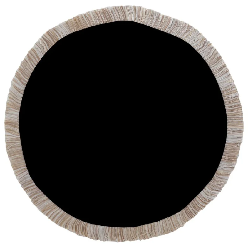 How to start a podcast-Round Placemat-Solid-Black-40cm