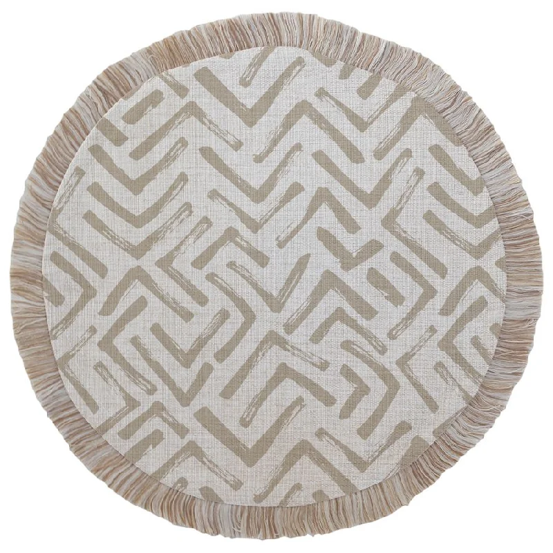 How to make homemade candles-Round Placemat-Tribal-Beige-40cm